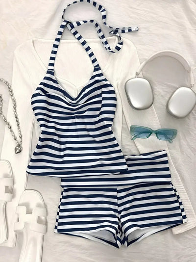 Women's Striped Tankini Swimsuit
