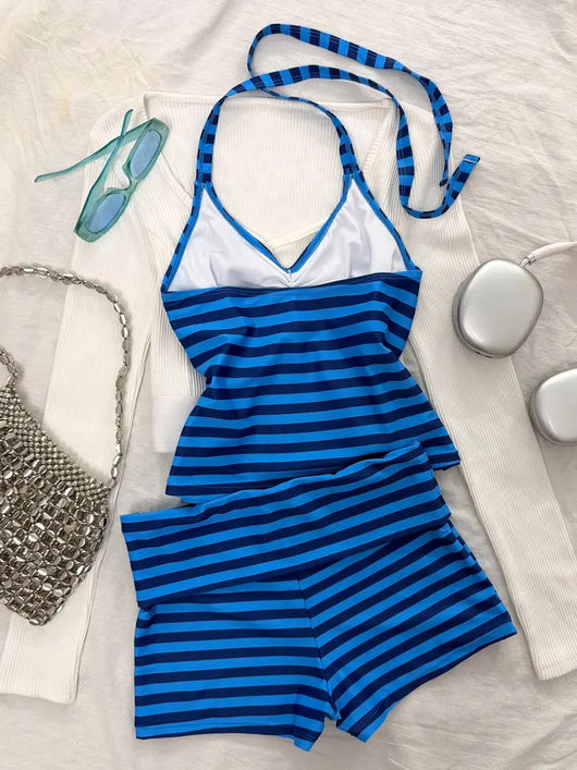 Women's Striped Tankini Swimsuit