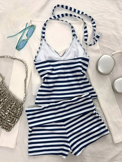 Women's Striped Tankini Swimsuit