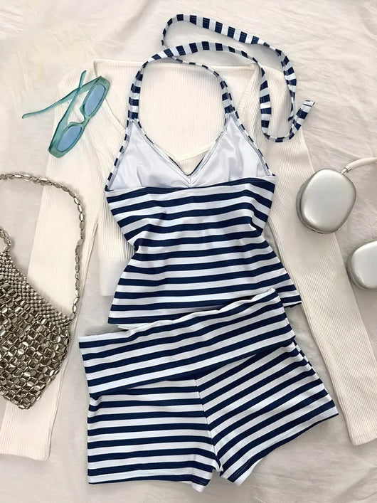Women's Striped Tankini Swimsuit